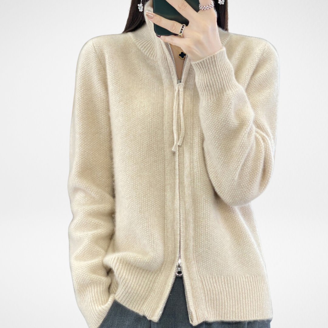 Giovana | Cardigan with zip in cashmere