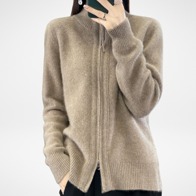 Giovana | Cardigan with zip in cashmere