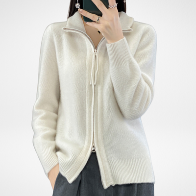 Giovana | Cardigan with zip in cashmere