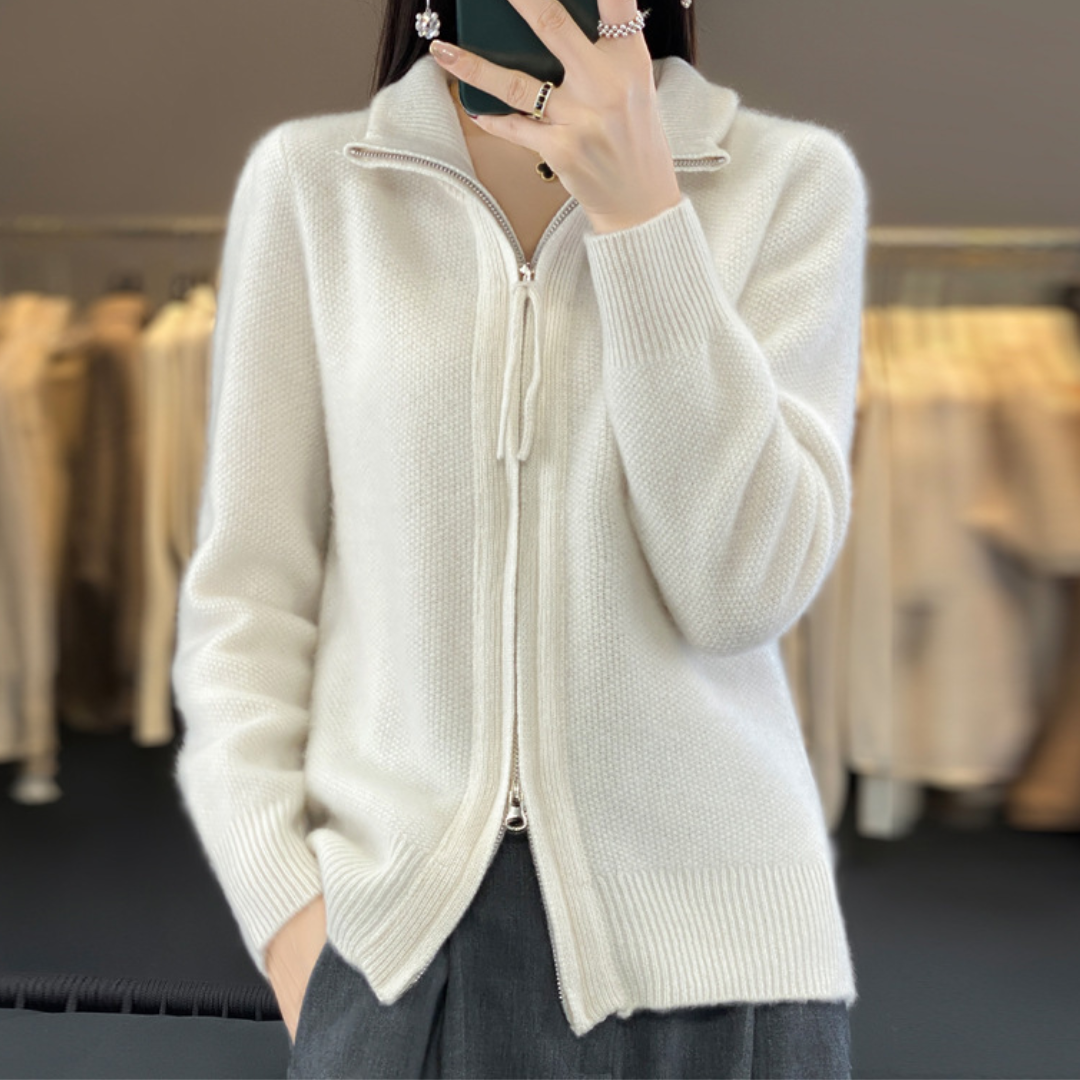 Giovana | Cardigan with zip in cashmere