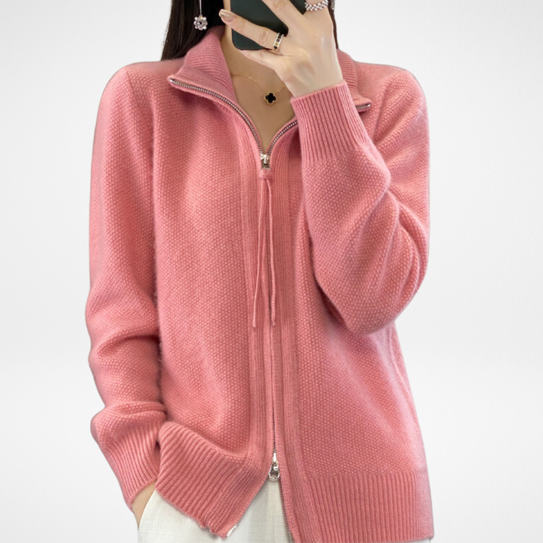 Giovana | Cardigan with zip in cashmere