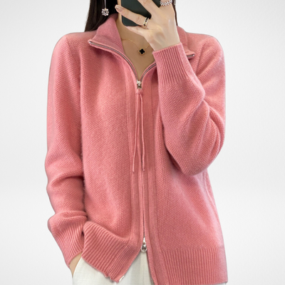 Giovana | Cardigan with zip in cashmere