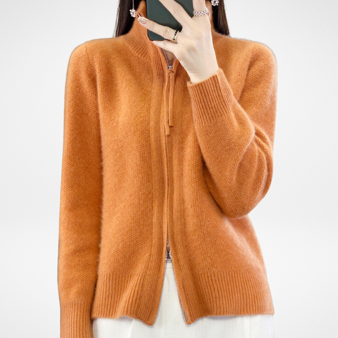 Giovana | Cardigan with zip in cashmere