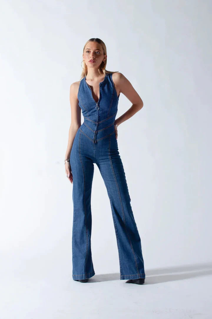 Pulito Heart denim jumpsuit