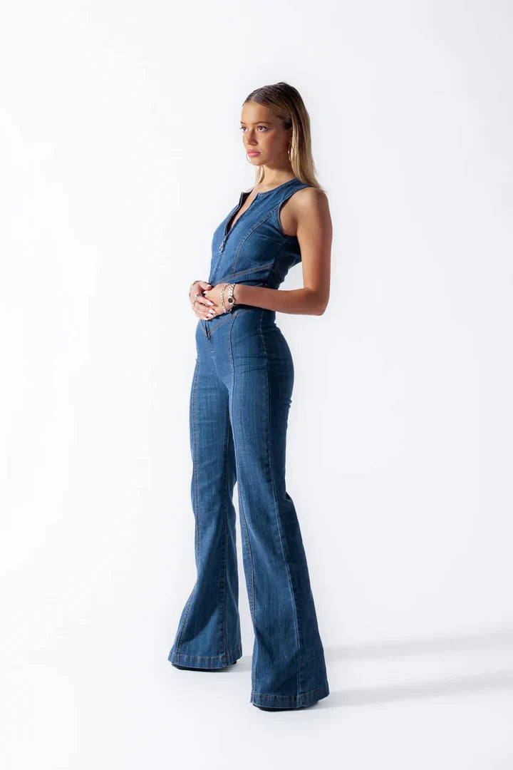 Pulito Heart denim jumpsuit